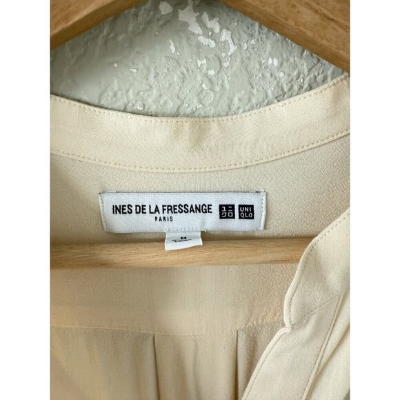 Uniqlo Ines De Fressange Aline Tie Waist Button Down Shirtdress Beige Neutral M - Picture 7 of 10